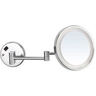 Nameeks AR7703-CR-5x Glimmer Round Wall Mounted 5x Magnification Makeup Mirror with LED, Chrome