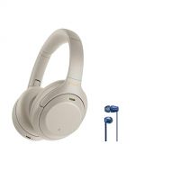 Sony WH-1000XM4 Wireless Noise Cancelling Over-Ear Headphones with Mic (Silver) with Sony in-Ear Wireless Headphones Bundle (2 Items)