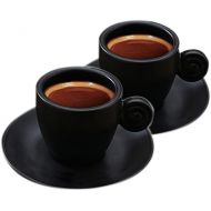 Brand: SOWOFA Espresso Coffee Cups Saucers Set Matte Ceramic Fancy Coffee 90 ml (3.2 oz) Tea Cups