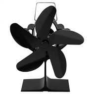 WASX Eco Friendly Wood Stove Fan 5 Blades Heat Powered Fireplace Fan Stove Fan for Home Heating Log Burner Efficient Heat Distribution