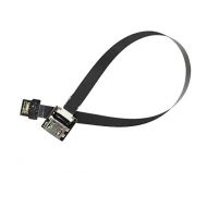 Permanent Standard HDMI Female to Micro HDMI 90 Degree Angled Flat HDMI Cable for Gopro Sony A7RII A7SII A9 A6500 A6300 Gimbal Drone Black (30CM, AFemale-D2-11.8)