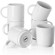 [아마존베스트]Sweese 616.001 Stackable Coffee Cups - 10 Ounce for Specialty Coffee Drinks, Cappuccino, Cafe Mocha, Latte and tea, Set of 6, White