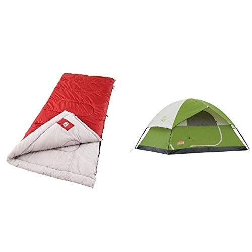 콜맨 Coleman Palmetto Cool-Weather Sleeping Bag and Coleman Sundome 4-Person Tent Bundle