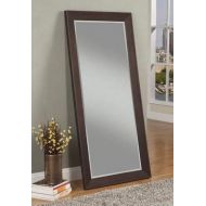 Full Length Mirror Standing - Espresso Polystyrene 3.5 Bevel Style Frame - for Your Elegant Viewing Angle