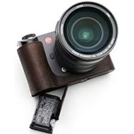 TP Original Handmade Genuine Real Leather Half Camera Case Bag Cover for Leica SL2 Coffee Color
