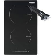 Arebos Doppel Induktions Kochfeld 3500 W (9 Kochstufen, Sensor-Touch Display, Autark, integrierter Timer, UEberhitzungsschutz, Kindersicherung)