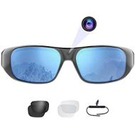 OhO sunshine Waterproof Video Sunglasses,64GB Ultra 1080P HD Outdoor Sports Action Camera and 3 Sets Polarized UV400 Protection Safety Lenses,Unisex Sport Design