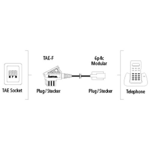  [아마존베스트]Doro PhoneEasy 331ph Corded Large Button Telephone with 3 Direct Dialing Photo Keys Black & Hama Telephone Cable (TAE-F Plug to Modular Plug 6p4c 10m) Black