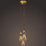 Cocas Vintage Lighting Chandelier Edison Retro Pendant Lamp Holder with Wire AC 110-220V Chandelier E27 - (Body Color: Bronze)