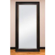 Full Length Mirror Standing - Walnut Woodgrain BronzePlastic - for Your Elegant Viewing Angle