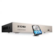 [아마존베스트]ZOSI H.265+ 8CH 4-in-1 5MP Lite Surveillance DVR Recorders Security System with 2TB Hard Drive for HD-TVI, CVI, CVBS, AHD 960H/720P/1080P/3MP/4MP/5MP CCTV Cameras, Motion Detection