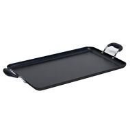IMUSA USA, Black IMU-1818 Soft Touch Double Burner/Griddle, 20 X 12: Kitchen & Dining