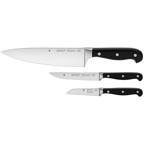 더블유엠에프 WMF Spitzenklasse Plus Messerset, 3-teilig 3 Messer, Kuechenmesser, geschmiedet Performance Cut, Kochmesser, Steakmesser, Gemuesemesser