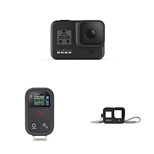 고프로 GoPro Hero8 Action Camera with Remote and Sleeve + Lanyard Bundle