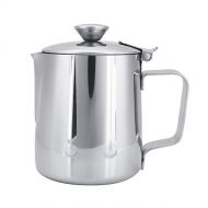 TOPINCN Milk Frothing Cup, Commercial Grade Stainless Steel Coffee Steaming Pitcher Milk Frothing Mug Milk Pitcher Jug with Lid for Espresso Machine Milk Frother Latte Coffee Art(1500mL)