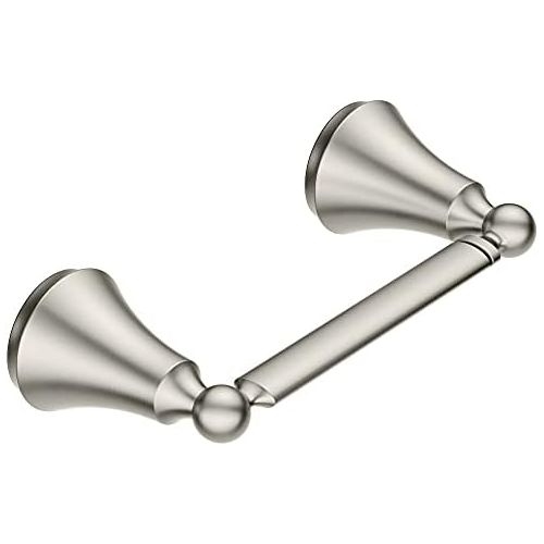 Moen YB5208BN Wynford Double Post Pivoting Toilet Paper Holder, Brushed Nickel