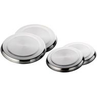 [아마존베스트]axentia Round Hob Covers - Stainless Steel Cover for Stove Plates - 4 x Cover Plates in Silver - Hob Cover Plates 2 x 16 cm / 2 x 20 cm Diameter - Can be Used as a Coaster - Cover