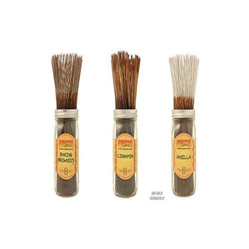  인센스스틱 Wildberry Incense Sticks Set of 3 Scents - Baking Brownies, Cinnamon, Vanilla (Pack of 100 Each, Total 300 Sticks)