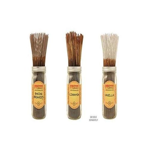  인센스스틱 Wildberry Incense Sticks Set of 3 Scents - Baking Brownies, Cinnamon, Vanilla (Pack of 100 Each, Total 300 Sticks)