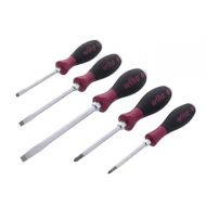 Wiha 53390 Screwdrivers, Slotted and Phillips, Extra Heavy Duty, Non-Slip Grip, 5 Piece , Black , full size