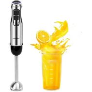 Aigostar Mixmaster Hand Blender, 1000 Watt, Puree Rod, Stainless Steel Test Winner with 6 Speeds, Removable Stainless Steel Mixing Base, Turbo Function, 600 ml Measuring Cup, Bla