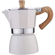 LOVIVER Kitchen Stovetop Espresso Maker for Strong Flavored Espresso Portable Aluminum - White 150ml