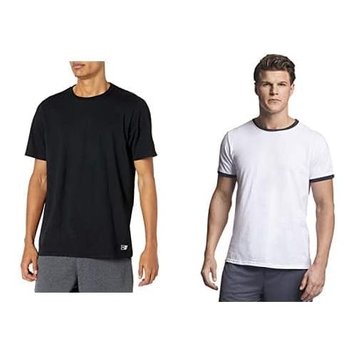  Russell Athletic Mens Cotton Performance Ringer T-Shirt