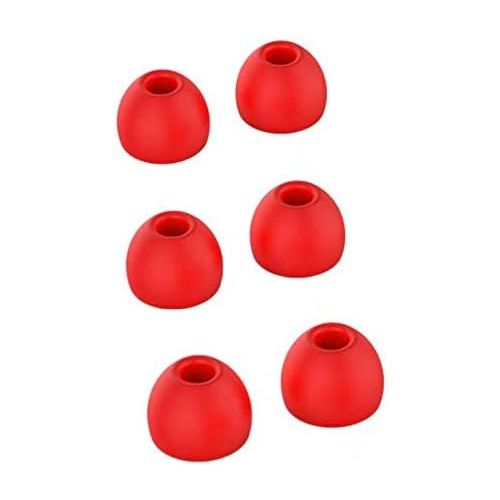  [아마존베스트]KRS STP-R6L Rubber Silicone Ear Pads Replacement Large for Almost All In-Ear Headsets (Red)