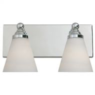 Designers Fountain 6492-CH Hudson Collection 2-Light Wall Sconce, Chrome Finish with White Opal Glass