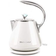 Maxi-Matic EKT-1203W Double Wall Insulated Cool Touch Electric Water Tea Kettle with BPA Free Stainless Steel Interior and Auto Shut-Off, 1.2L, White Ivory