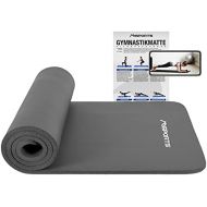 [아마존베스트]MSPORTS Gym Mat, Studio 183 x 61 x 1.0 or 1.5 cm, incl exercise poster and carrying straps, skin-friendly, phthalate-free, soft for yoga mat