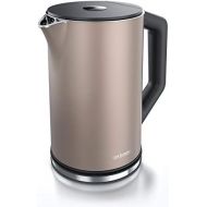 [아마존베스트]Arendo - Stainless steel kettle with temperature setting 40-100 degrees in 5 steps - double wall design - elegant model - 1.5 litres - 2200 W - tea kettle with temperature display