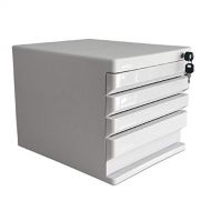 ZCCWJG Desktop File Cabinet Four-Layer Small Drawer Storage Box Plastic with Lock Storage Box Locker
