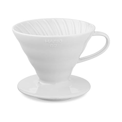  [아마존베스트]Hario V60 Coffee Pour Over Kit Bundle Set - Comes with Ceramic Dripper, Range Server Glass Pot, Measuring Spoon, and 100 Count Package of Hario 02W Coffee Filters
