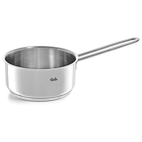  Fissler Copenhagen 5-Piece Stainless Steel Saucepan Set with Glass Lid for Induction All Hobs (3 Saucepans, 1 Stewing Pan, 1 Saucepan and Lid Free)