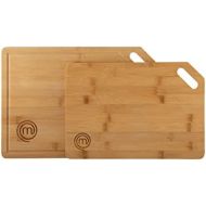 [아마존베스트]MasterChef 2 Piece Bamboo Chopping Board Set, Preparing, Cutting, Dice and Serving, 38.5 x 27.5 cm / 34 x 23.5 cm