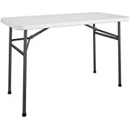CoscoProducts COSCO 4 ft. Straight Folding Utility Table, White, Indoor & Outdoor, Portable Desk, Camping, Tailgating, & Crafting Table