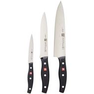 HENCKELS ZWILLING Twin Signature 3-pc Kitchen Knife Set, Utility Knife, Paring Knife, Chef Knife, German Knife Set, Stainless Steel Knife Set, Black