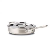 All-Clad BD55403 Unisex D5 Brushed 3 Quart Saute Pan with Lid Stainless Steel Skillet