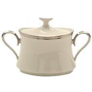 Lenox Solitaire Platinum-banded Fine China Sugar Bowl with Lid