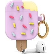 [아마존베스트]elago Ice Cream Case AirPods, Ice Case with Carabiner, Compatible with Apple AirPods 1 & 2, Blueberry