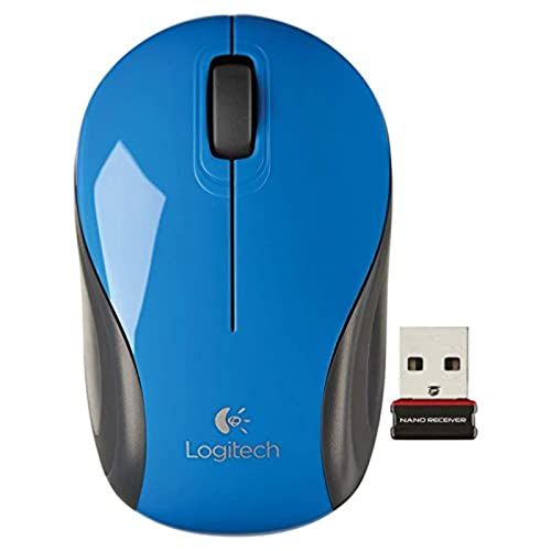 로지텍 Logitech M187 2.4GHz Wireless 3-Button Optical Mini Scroll Mouse - Blue 910-002728
