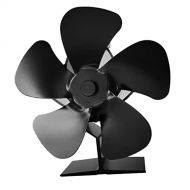 SPNEC FSJJD Black Fireplace Fan 5 Blade Heat Powered Stove Fan Log Wood Burner Quiet Fan Home Efficient (Color : Black, Size : 16085165mm)