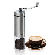N\\A Triangular hand coffee grinder Brushed stainless steel coffee bean grinder, suitable for aviation coffee, drip coffee, espresso, Silver
