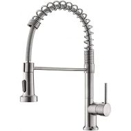 GIMILI Kitchen Faucet with Pull Down Sprayer Commercial Single Handle Lever Spring Kitchen Sink Faucet Brushed Nickel