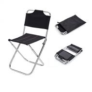 N\C Outdoor Folding Camping Chair Ultralight Portable Fishing with Lumbar Back Support and Carry Bag High-Strength Aluminum Alloy Camp for Picnic (Black), 18.89（backrest High ）x10.62x8