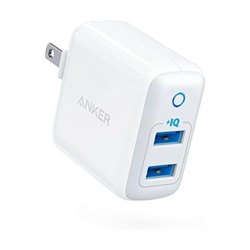 앤커 Anker Dual USB Wall Charger, PowerPort II 24W, Ultra-Compact Travel Charger with PowerIQ Technology and Foldable Plug, for iPhone XS/Max/XR/X/8/7/6/Plus, iPad Pro/Air 2/mini 4, Gal