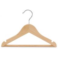 Only Hangers Childrens Natural Finish Wood Top Hangers with Bar (Set of 25)