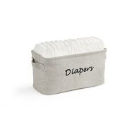 [아마존베스트]Dejaroo LLC Dejaroo Baby Diaper Storage Bin - Nursery Organizer Caddy - Embroidered Eco-Friendly Grey Linen (Grey)