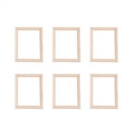 EXCEART 6Pcs Wooden Dollhouse Furniture Dollhouse Miniature Photo Frame DIY Dollhouse Furniture for Photo Props Doll House Decor
